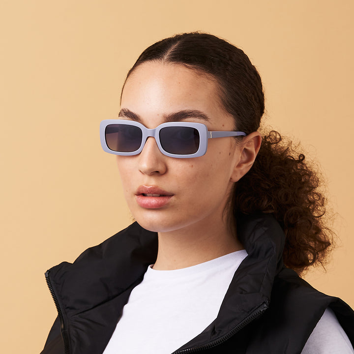 New Eco Eyewear Zadar Square Fram Recycled Sunglasses Retro Vintage Purple Grey Zadar – Eco Eyewear main image 2